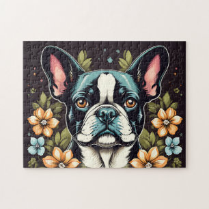 Bloemen Boston Terrier Legpuzzel