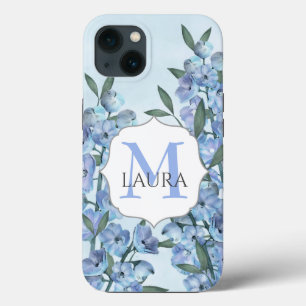 Bloemen Botanisch Blauw Delphinium Elegant Eenvoud Case-Mate iPhone Case