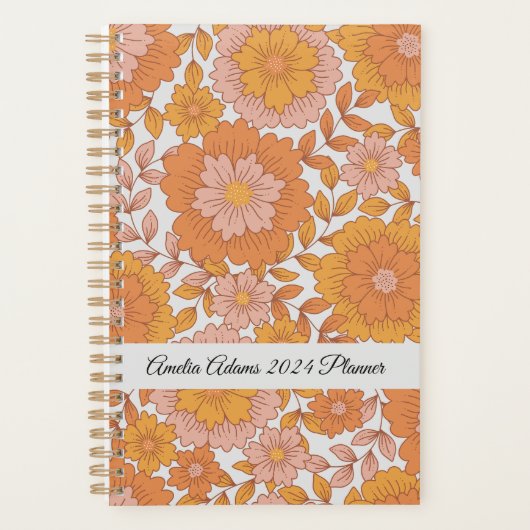 Bloemen  botanisch groen planner (Voorkant)