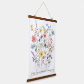 Bloemen, botanisch motivatie hangend wandkleed (Gebogen)