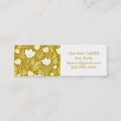 Bloemen Botanisch Patroon Gouden Neutrals Mini Visitekaartje (Voorkant)