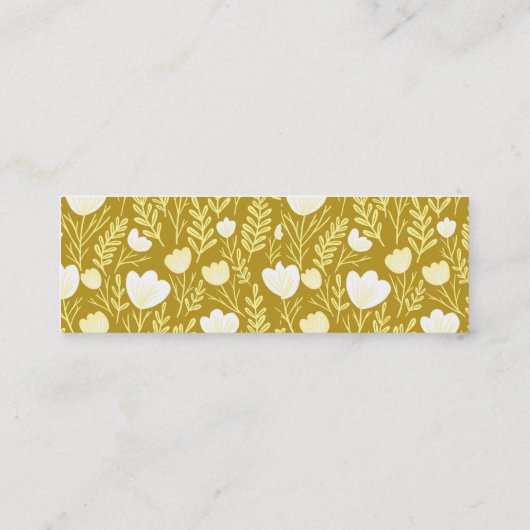 Bloemen Botanisch Patroon Gouden Neutrals Mini Visitekaartje (Achterkant)