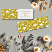 Bloemen Botanisch Patroon Gouden Neutrals Mini Visitekaartje