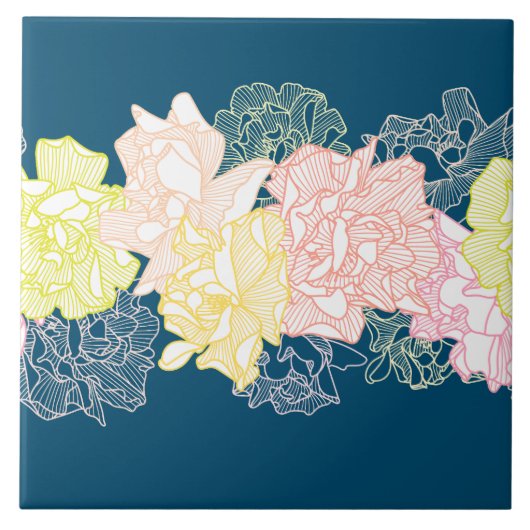 Bloemen Botanisch Patroon Home Living Tegeltje (Voorkant)