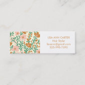 Bloemen Botanisch Patroon  Roze en Groen Mini Visitekaartje (Voorkant)