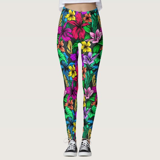 Bloemen Botanische Bloemen Bladeren-00000 Leggings (Voorkant)