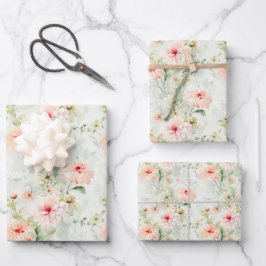 Bloemen Botanische Boho Elegante Waterverf Inpakpapier Vel