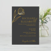 Bloemen Botanische Boho minimale bruiloft Kaart (Staand voorkant)