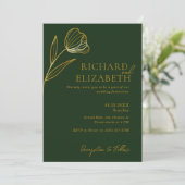 Bloemen Botanische Boho minimale bruiloft Kaart (Staand voorkant)