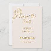 Bloemen Botanische Boho minimale bruiloft Save The Date (Voorkant)