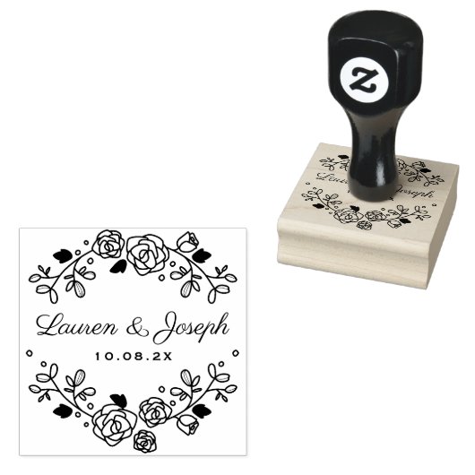 Bloemen botanische bruiloft Custom Rubberstempel (Gestempeld)