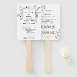 Bloemen botanische bruiloft programma fans handwaaier