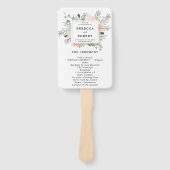 Bloemen botanische bruiloft programma fans handwaaier (Voorkant)