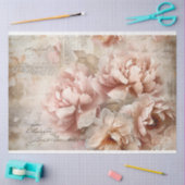 Bloemen Botanische Collage Pastel Pioenrozen Decou Tissuepapier (Craft)