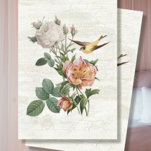  bloemen botanische ephemera ontkoppeling tissuepapier