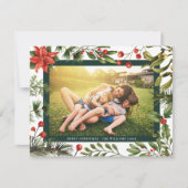 Bloemen Botanische Familie Foto Kerstmis Feestdagenkaart (Voorkant)