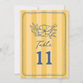 Bloemen Botanische Gele Streep Bruiloft Kaart (Voorkant)