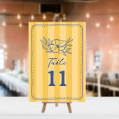 Bloemen Botanische Gele Streep Bruiloft Kaart