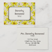 Bloemen Botanische Gele Wilde Bloemen Visitekaartje (Voorkant / Achterkant)