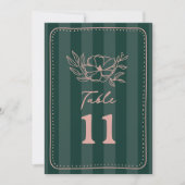 Bloemen Botanische Groene Streep Bruiloft Kaart (Voorkant)