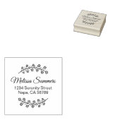 Bloemen Botanische Krans Geschaad Adres Rubberstempel (Gestempeld)