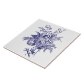 Bloemen Botanische Kunst Blauw & Wit Tegeltje (Zijkant)