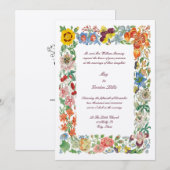 Bloemen Botanische Kunst Multi gekleurde grens bru Kaart (Voorkant / Achterkant)