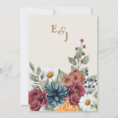 Bloemen Botanische Moderne Rustieke Boho Bruiloft Kaart (Achterkant)