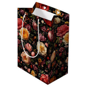 Bloemen Botanische Moody Zwart Nederlandse Fine Ar Medium Cadeauzakje