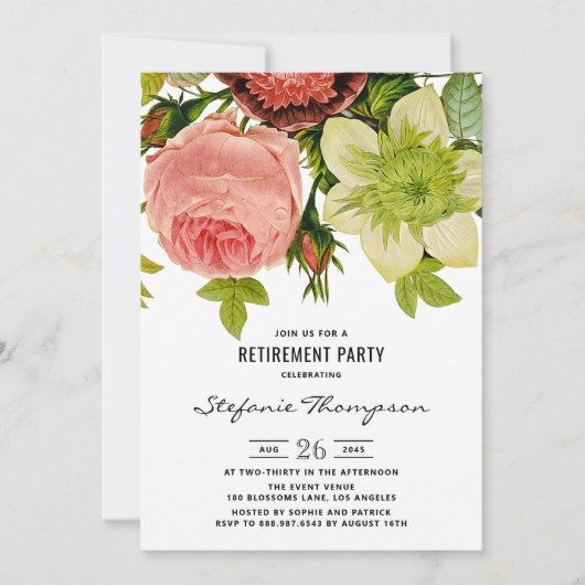  Bloemen Botanische Pensioen Partij Kaart (Voorkant)