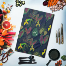 Bloemen Botanische Planten Waterverf Monogram