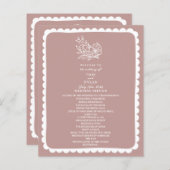 Bloemen Botanische Roze Huwelijk (Voorkant / Achterkant)