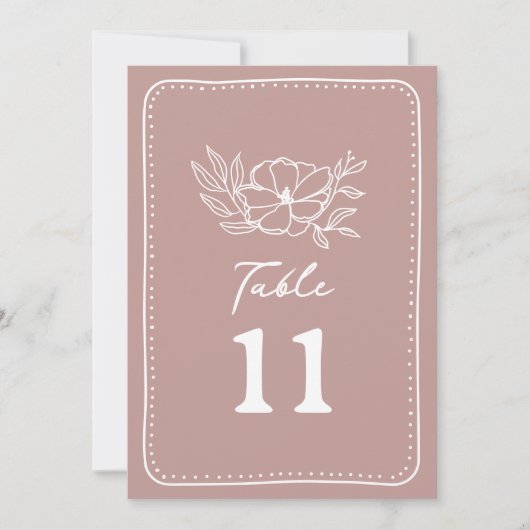 Bloemen Botanische Roze Huwelijk Kaart (Voorkant)