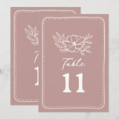 Bloemen Botanische Roze Huwelijk Kaart (Voorkant / Achterkant)