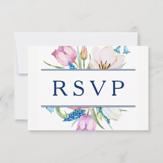 Bloemen Botanische RSVP Kaartje (Voorkant)