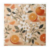 Bloemen botanische sinaasappels tegeltje (Voorkant)