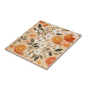 Bloemen botanische sinaasappels tegeltje (Zijkant)