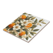 Bloemen botanische sinaasappels tegeltje (Zijkant)