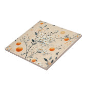 Bloemen botanische sinaasappels tegeltje (Zijkant)