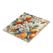 Bloemen botanische sinaasappels tegeltje (Zijkant)