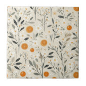 Bloemen botanische sinaasappels tegeltje (Voorkant)