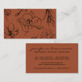 Bloemen botanische terracotta zwarte ketels visitekaartje (Voorkant / Achterkant)