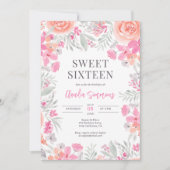 Bloemen botanische tuin roze perzik zoet 16 kaart (Voorkant)