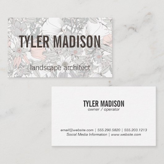 Bloemen | Botanische tuinbouwers Visitekaartje (Voorkant / Achterkant)