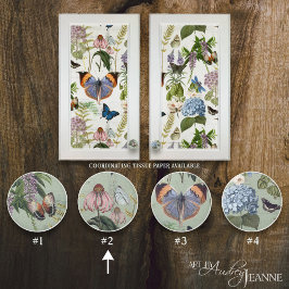 Bloemen Botanische  Vlinder Cottage Sage 2 Keramische Knop