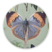 Bloemen Botanische Vlinder Cottage Sage 3 Keramische Knop (Voorkant)