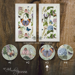 Bloemen Botanische Vlinder  Cottage Sage 3 Keramische Knop