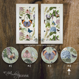 Bloemen Botanische Vlinder  Cottage Sage 4 Keramische Knop