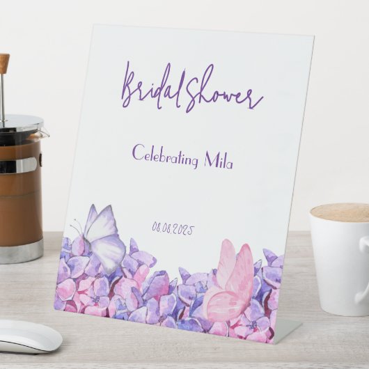 Bloemen Botanische Vlinders Bruids Teken Reclamebord Met Voetstuk (Insitu)