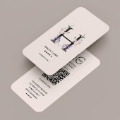 Bloemen Botanist Wildflower Monogram Roze Elegant Visitekaartje